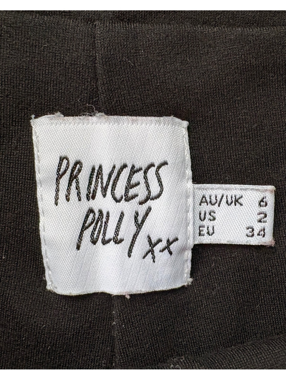 Princess Polly Black Mini Skort Side Slit Stretch Size 2 - Picture 3 of 9